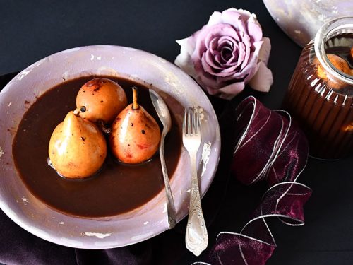 pere al cacao piatto di servizio