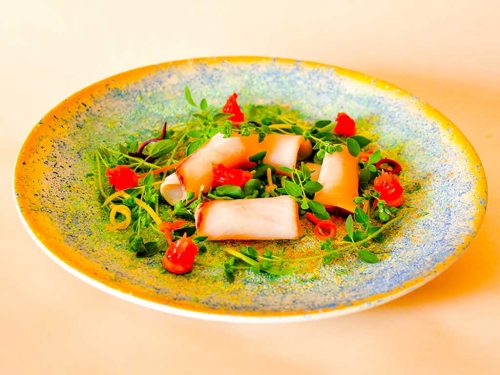 carpaccio di spada impiattamento